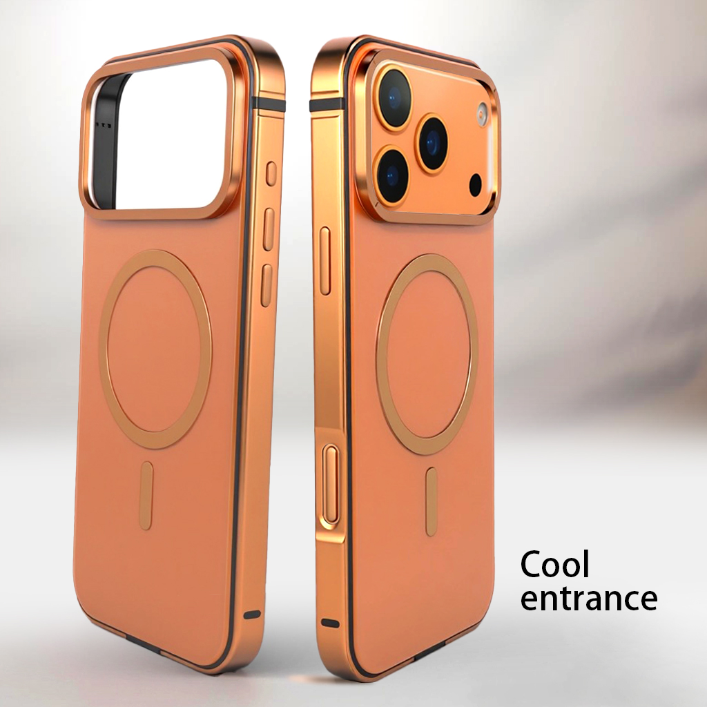 Metal Photo Panel - ハイエンド磁気オリジナルカラーバックプレートスマホケース、iPhone 17 Pro/17 Pro Max用メタルフレーム耐衝撃ハードケース