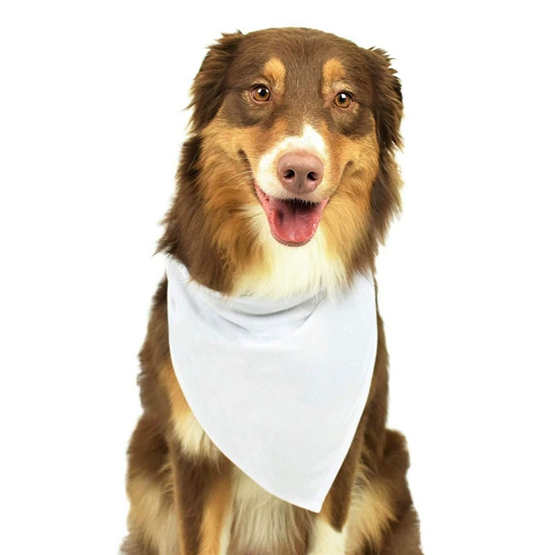 Bandana Blank White - 小型犬、中型犬、大型犬用の白いポリエステル製無地の犬用バンダナ30枚