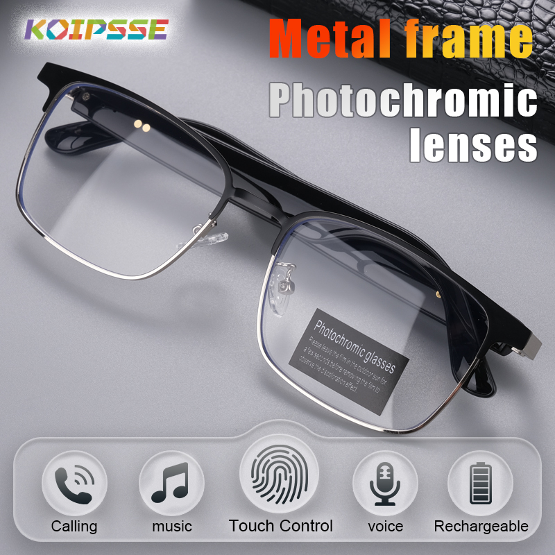 Metal Photo Panel - Koipsse スマートグラス メタルフレーム 色が変わるレンズ 多機能ワイヤレス Bluetooth