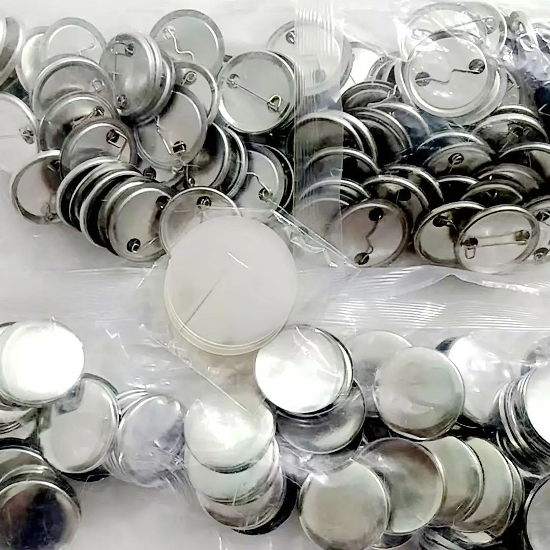 Button Badge Blank - 1000個入り 25mm/32mm/37mm メタルバック マット仕上げ ブリキ製ボタンバッジ素材 無地
