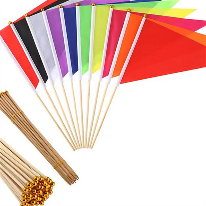 Yard Sign Blank - 10 個の小さな庭の庭のマーキング用品カラフルな三角形の芝生旗プラスチック旗竿付き手持ち