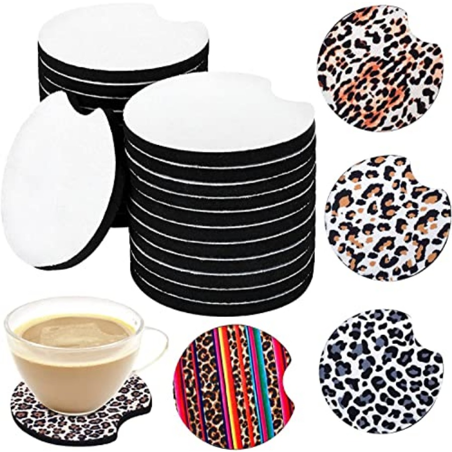 Coaster Sublimation Blank - 40個入り昇華ブランクカーコースター、2.75インチ/5mm円形開口部ブランク昇華コースター、熱昇華転写用