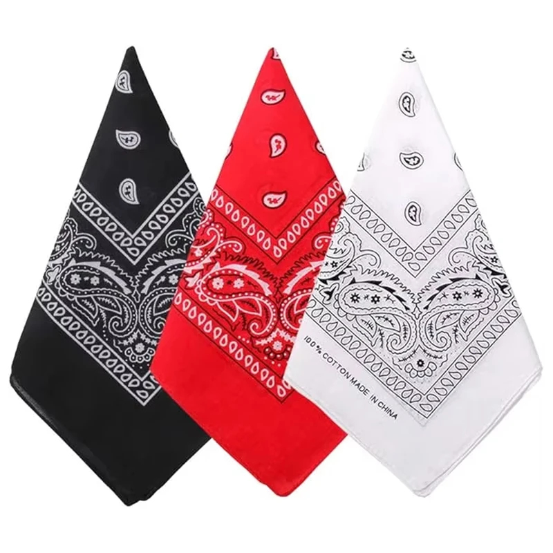 Bandana Blank White - 1 個ヒップホップカウボーイペイズリースカーフ大判バンダナヘッドスクエアスカーフ男性女性 55 × 55 センチメートル黒赤白