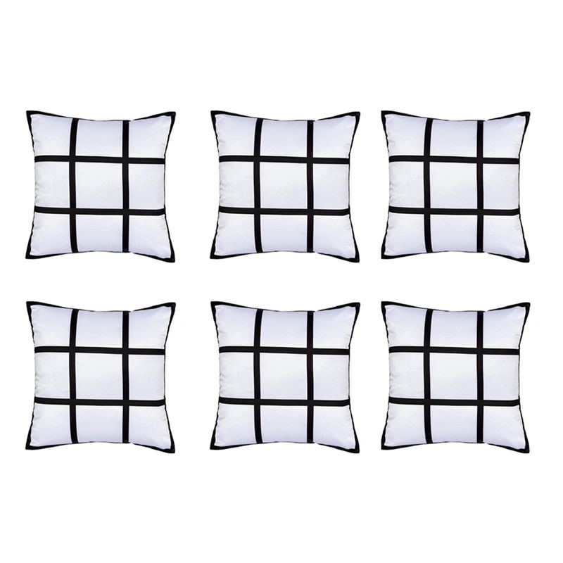 Pillow Cover Sublimation - ABKJ-6個入り昇華ブランクパネル枕カバーDIYポリエステルクッションカバー9枚写真熱転写印刷スローピローケース