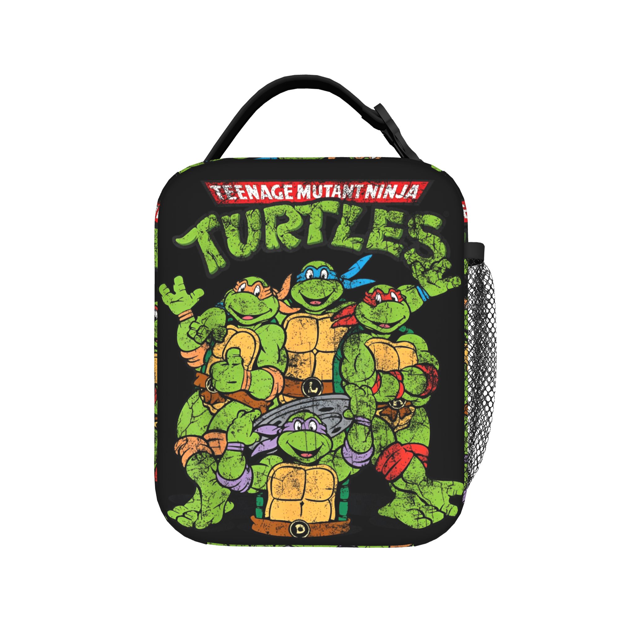 Tote Bag Sublimation - ロゴ TMNT 漫画アニメ 断熱ランチバッグ クーラーバッグ 再利用可能、ランチコンテナ