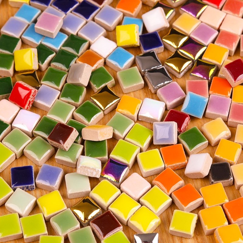 Ceramic Tile Blank - 100 グラム DIY セラミックモザイクタイルガラスミラー手作り装飾品タイル壁工芸品カラフルなクリスタル装飾材料用 arte