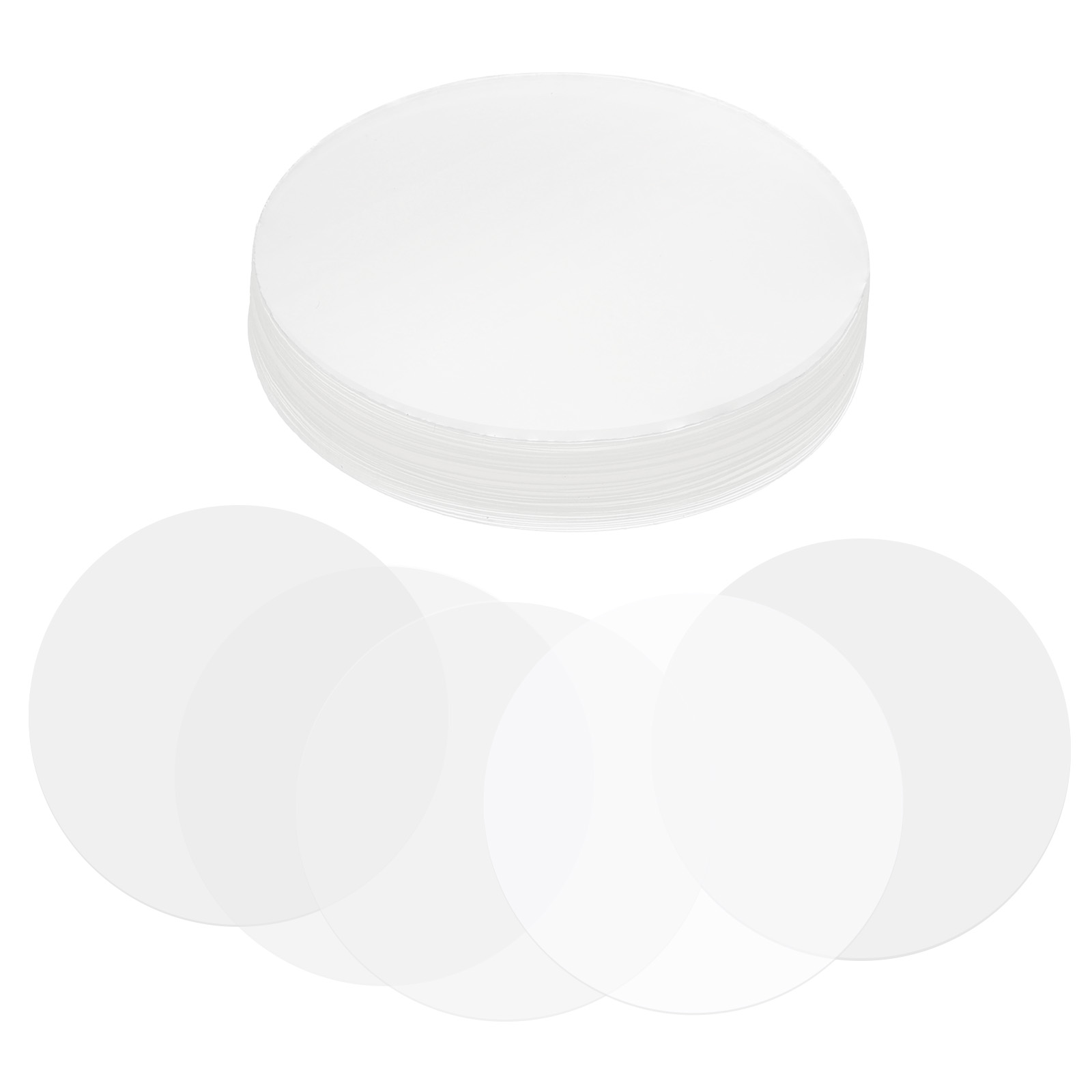 Button Badge Blank - 44/48/54/61/65/70mm バッジフィルム 100/200枚 透明 円形 マイラー