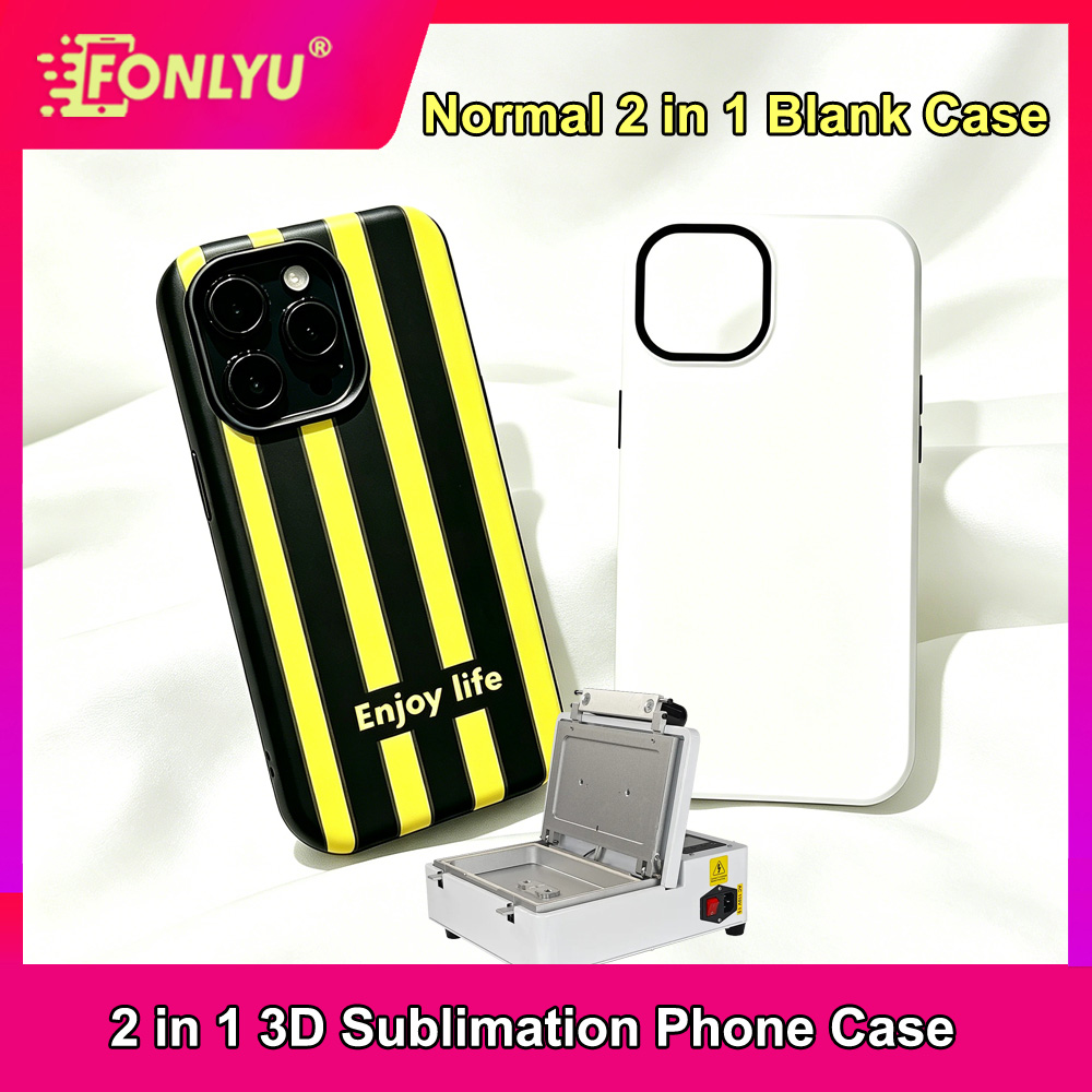 Phone Case Blank Print - FONLYU 10個入り 2 in 1 無地スマホケース