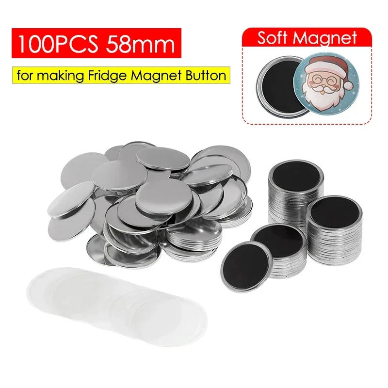 Button Badge Blank - 50/100 個 25-75 ミリメートルマグネット冷蔵庫バッジピンボタンメーカー部品 DIY バッジボタンピンアートクラフト作成冷蔵庫バッジセット
