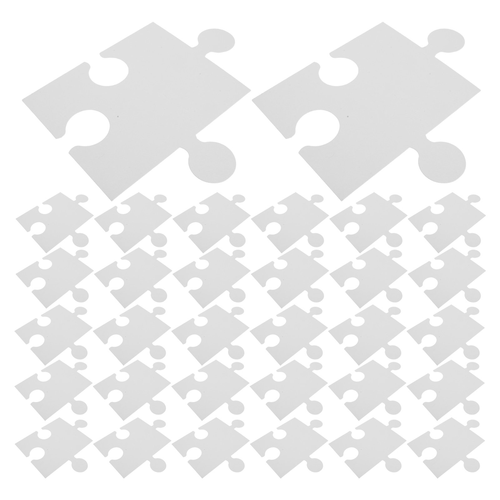 Puzzle Blank White - 60個入り 大型 無地 白色 パズルピース 紙製ジグソー