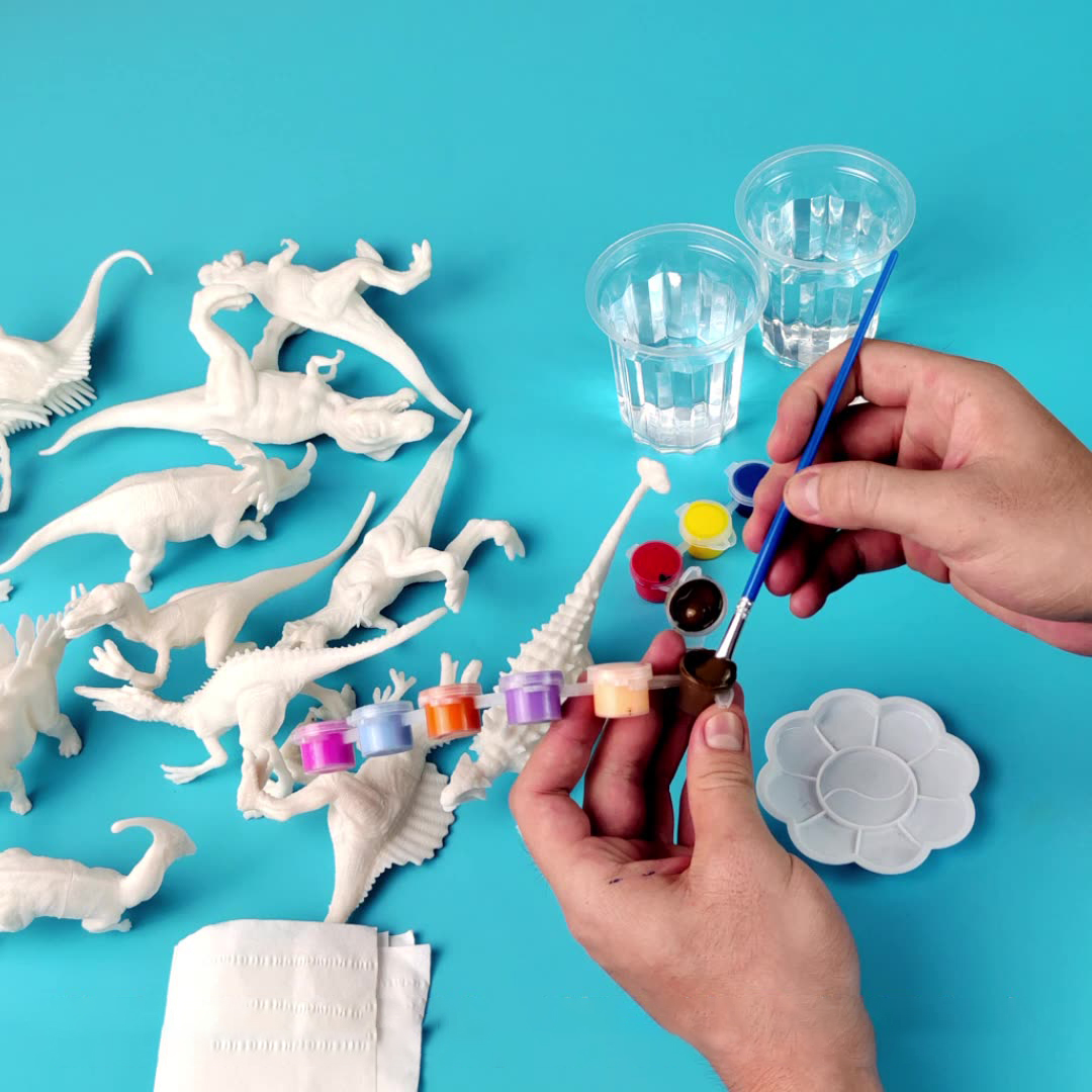 6個/8個、DIYぬりえ恐竜おもちゃ、落書きホワイトモデル塗 - Puzzle Blank White のレビューと価格