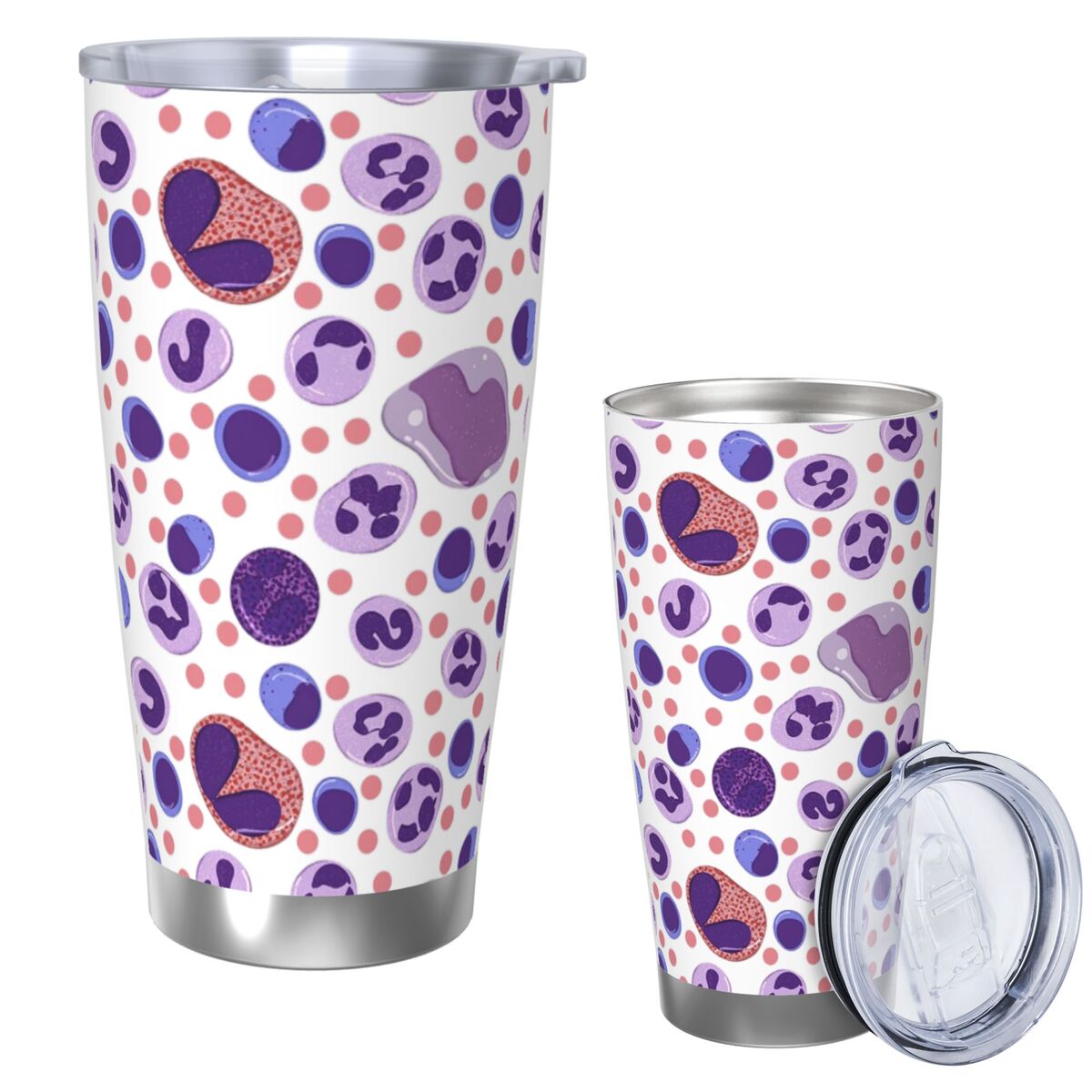 大きな白血球パターンステンレス鋼タンブラー真空断熱マグサーマ - Tumbler 20Oz White のレビューと価格