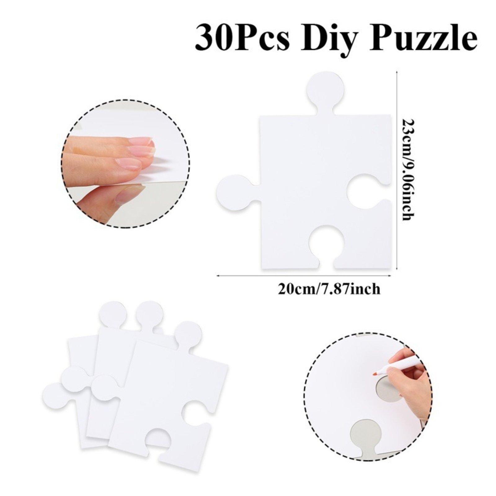 白い空白の描画パズル、段ボール製のカスタムアートジグソーセッ - Puzzle Blank White のレビューと価格