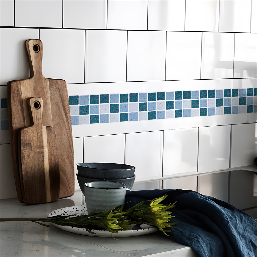 自己粘着性ウォールステッカー,2m,青いモザイク,パネル,窓 - Ceramic Tile Blank のレビューと価格