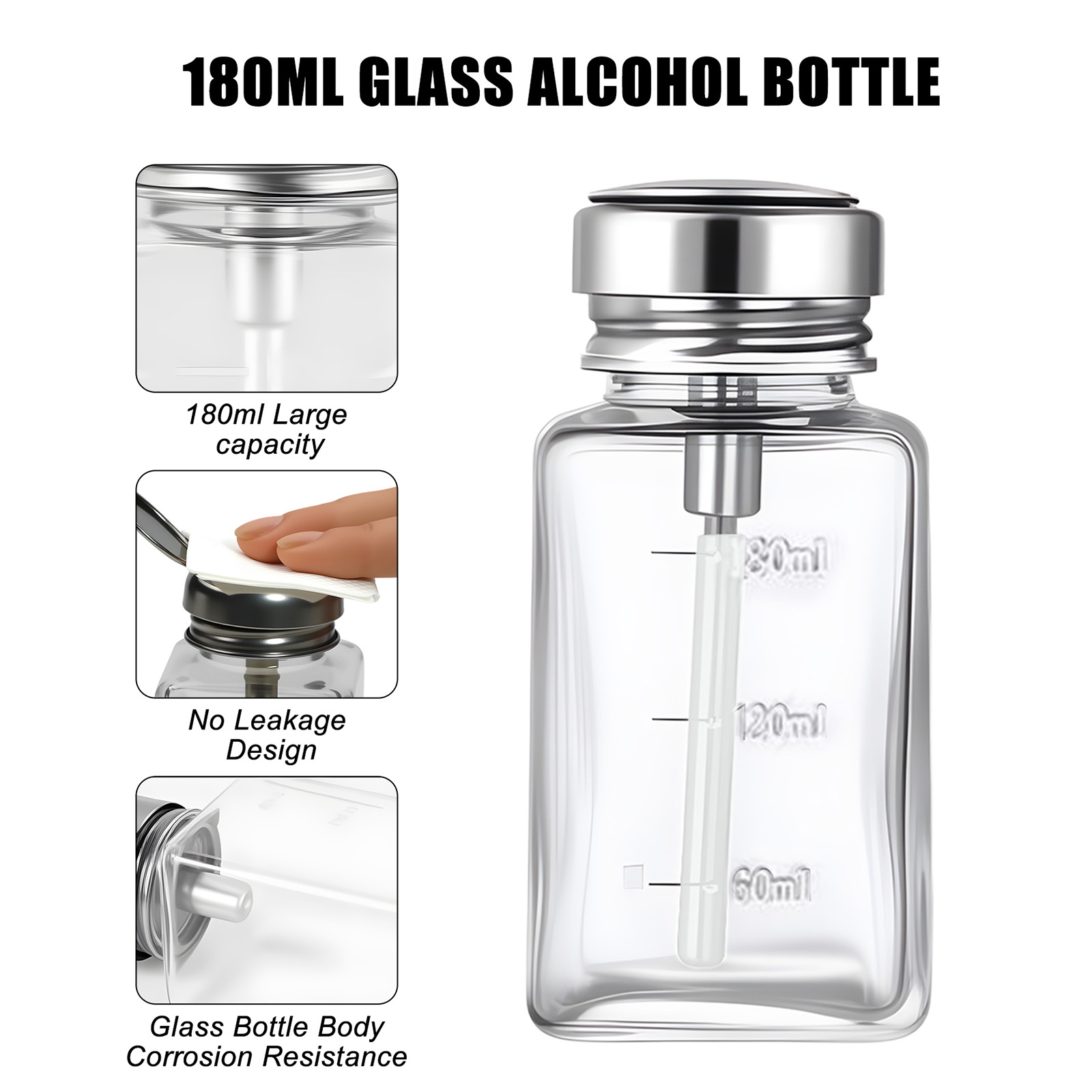 180 ミリリットルネイルガラスボトルプレス漏斗プレスタイプ - Water Bottle Blank のレビューと価格