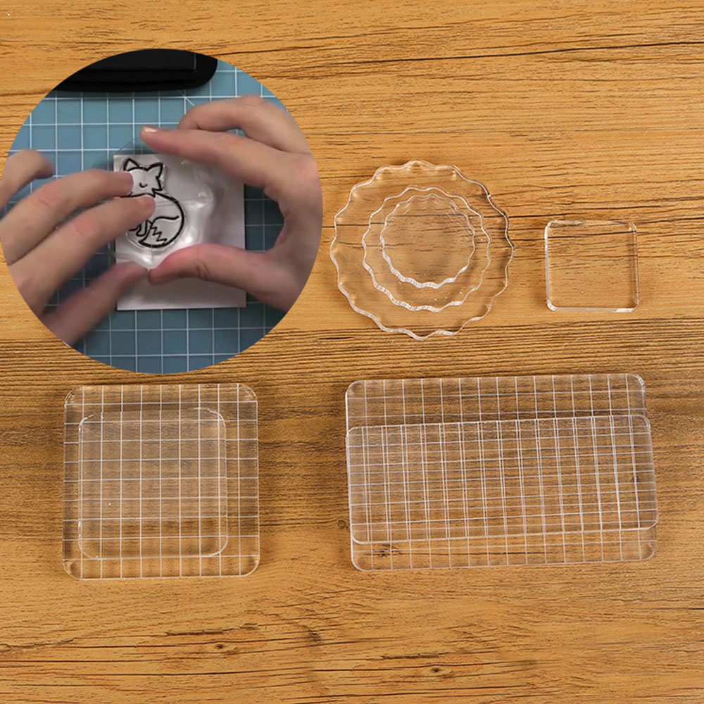 透明アクリルスタンプブロック使用クリアしがみつくマウントゴム - Photo Acrylic Block のレビューと価格
