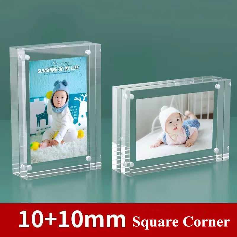 両面磁気額縁,フレームレスアクリル,サインホルダー,ディスプ - Photo Acrylic Block のレビューと価格
