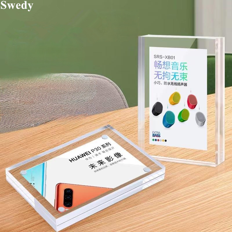 両面磁気額縁,フレームレスアクリル,サインホルダー,ディスプ - Photo Acrylic Block のレビューと価格