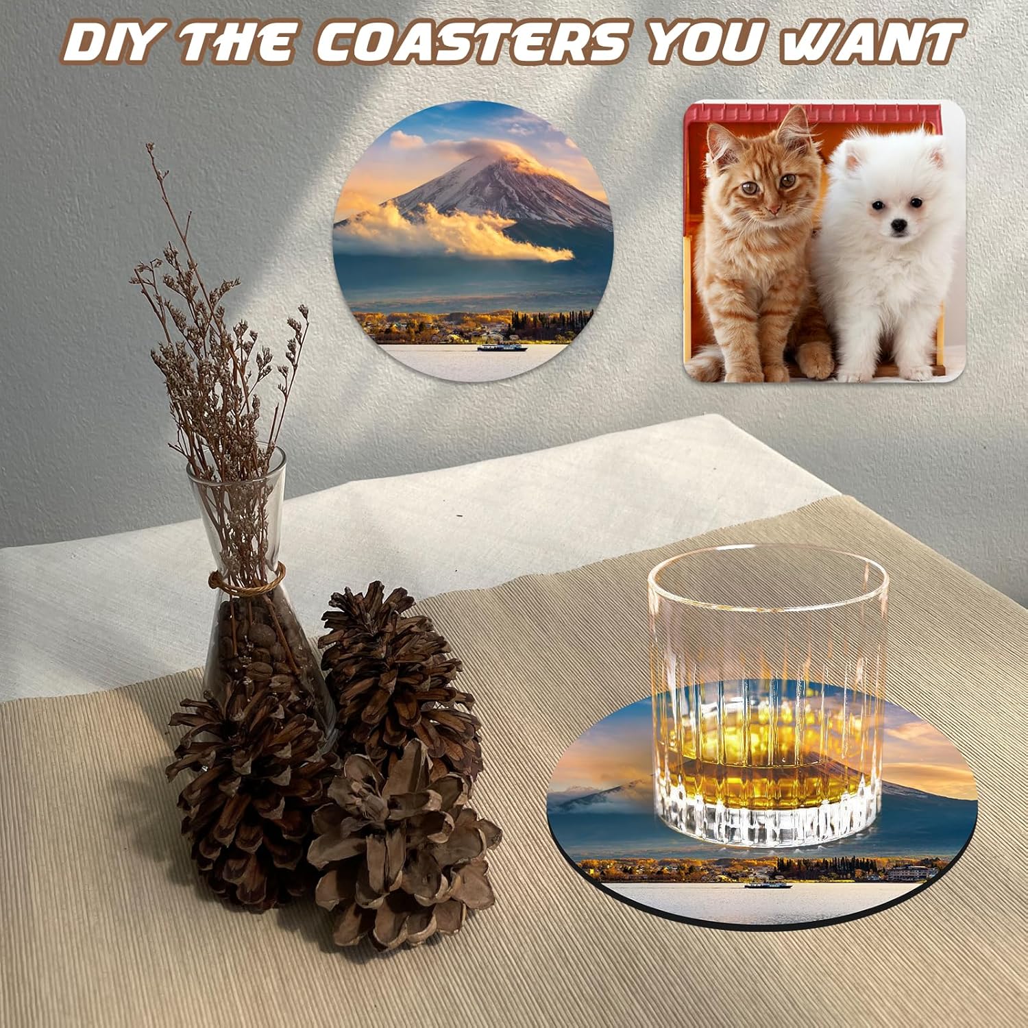 10個の昇華コースターブランクバルクセット – 熱プレス転写 - Coaster Sublimation Blank のレビューと価格