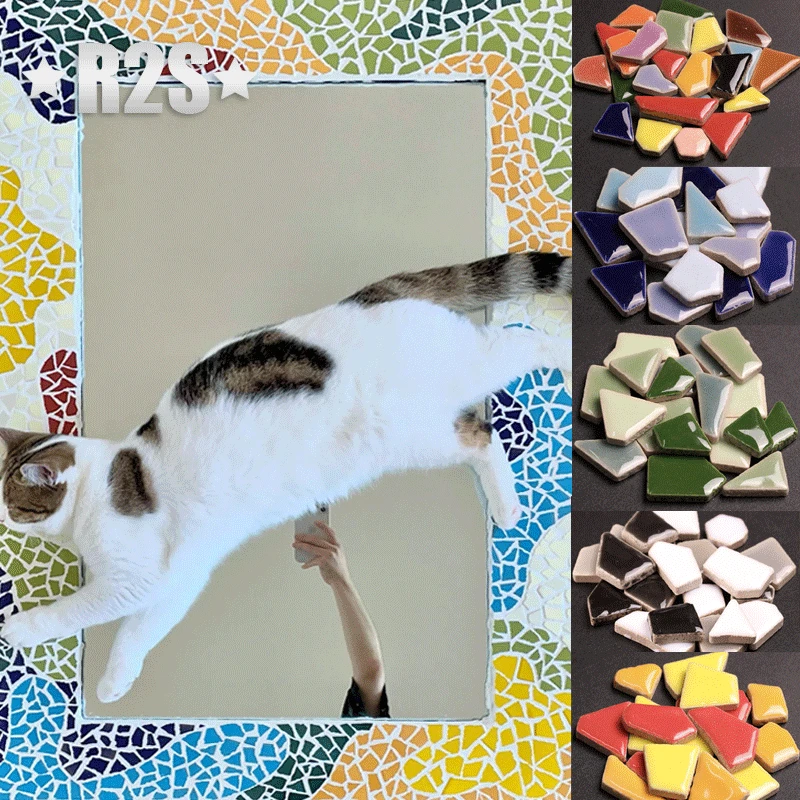100 グラム磁器モザイクタイル DIY クラフトセラミック - Ceramic Tile Blank のレビューと価格