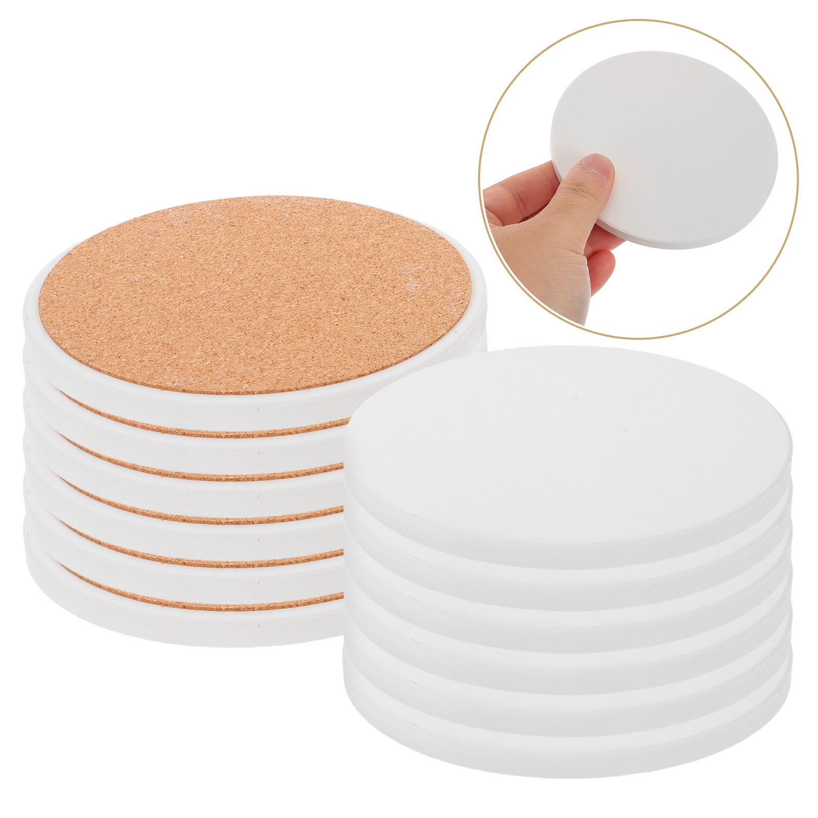 12個入り昇華型コースターブランク、白い丸型セラミックコース - Coaster Sublimation Blank のレビューと価格