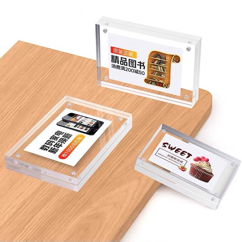 90 × 55 ミリメートル磁気アクリル価格ラベルカードホル - Photo Acrylic Block のレビューと価格