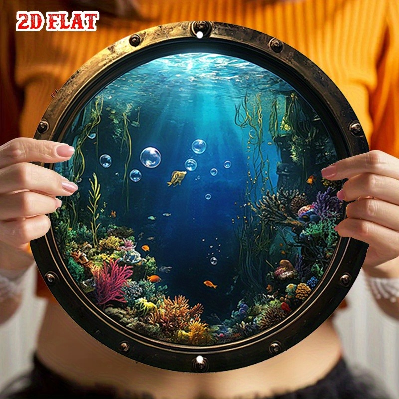 素朴なヴィンテージメタルウォールサイン - 魚のいる水中の風 - Metal Photo Panel のレビューと価格