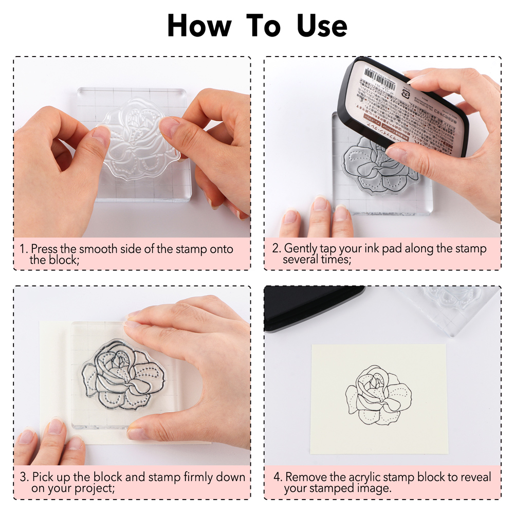 グリッド線付きの透明なアクリルスタンプブロックキット,スクラ - Photo Acrylic Block のレビューと価格