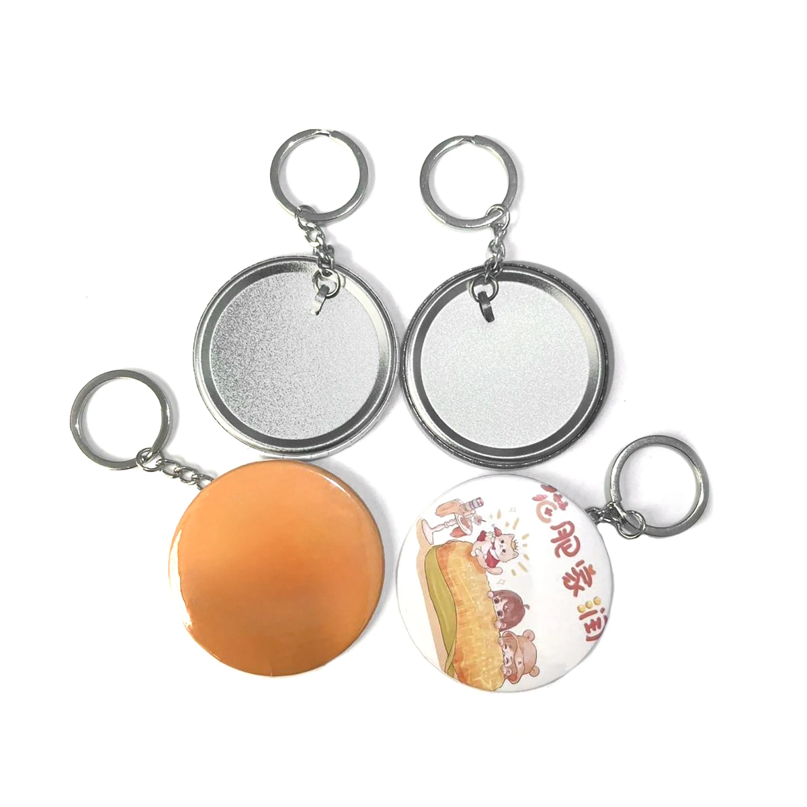 100個 44mm 58mm プラスチック製 メタル キーホ - Button Badge Blank のレビューと価格