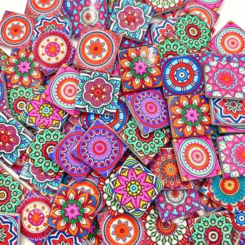 マンダラプリントセラミックモザイク 150/300g/パック - Ceramic Tile Blank のレビューと価格