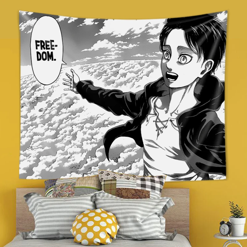 エレン・イェーガー自由マンガポスター壁アートかわいいアニメ進 - Canvas Wrap Ready のレビューと価格