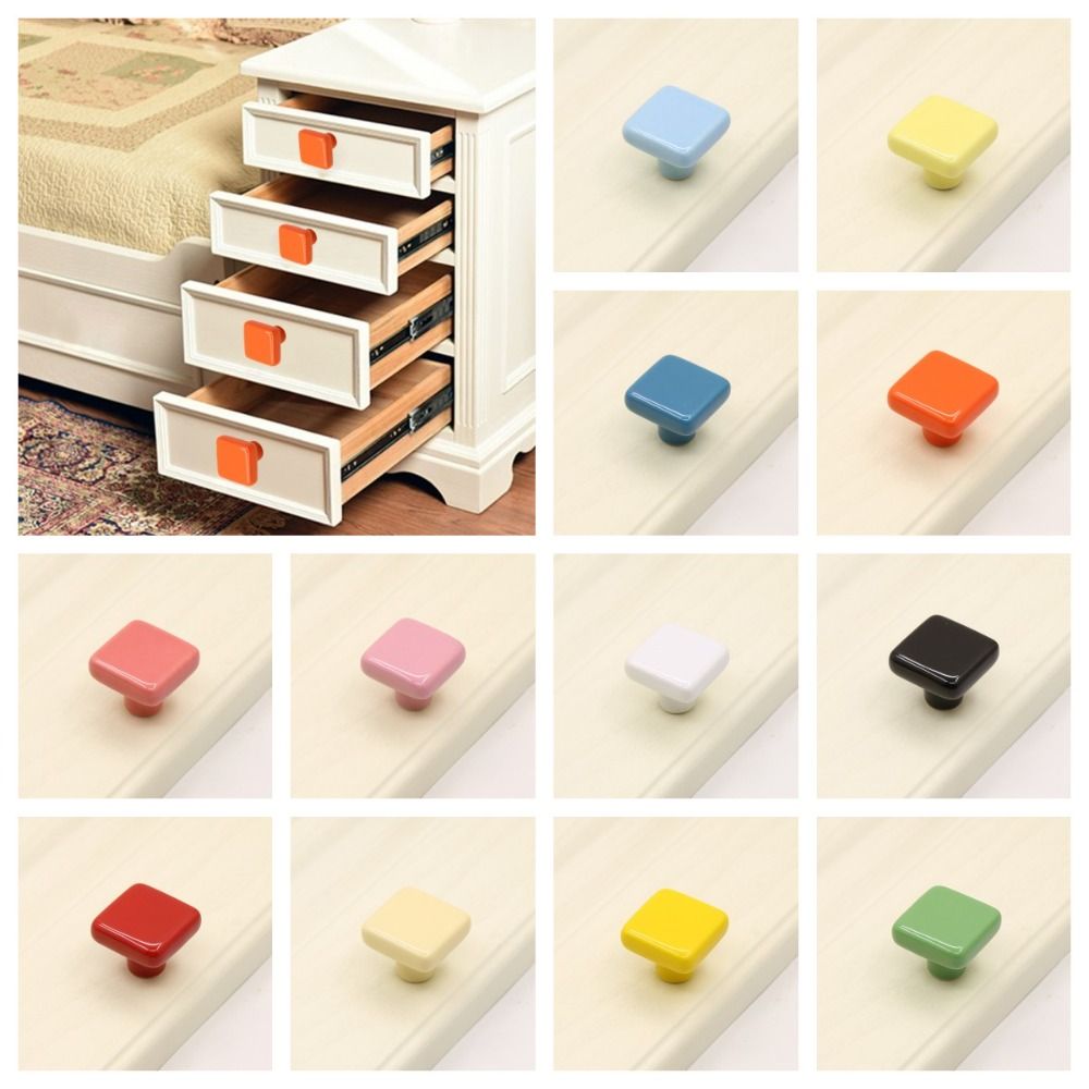 シンプルさ単穴カラーセラミックノブプルハンドルセラミックドア - Ceramic Tile Blank のレビューと価格