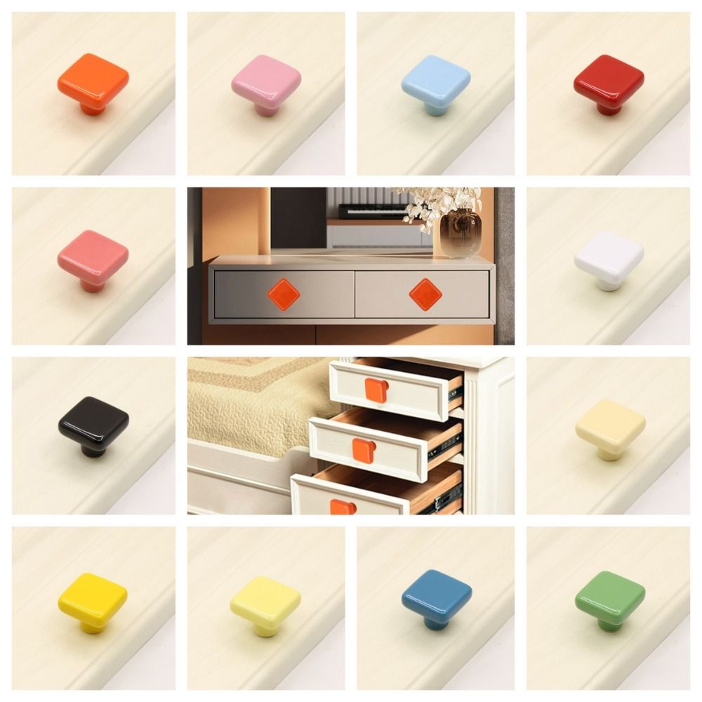 シンプルさ単穴カラーセラミックノブプルハンドルセラミックドア - Ceramic Tile Blank のレビューと価格