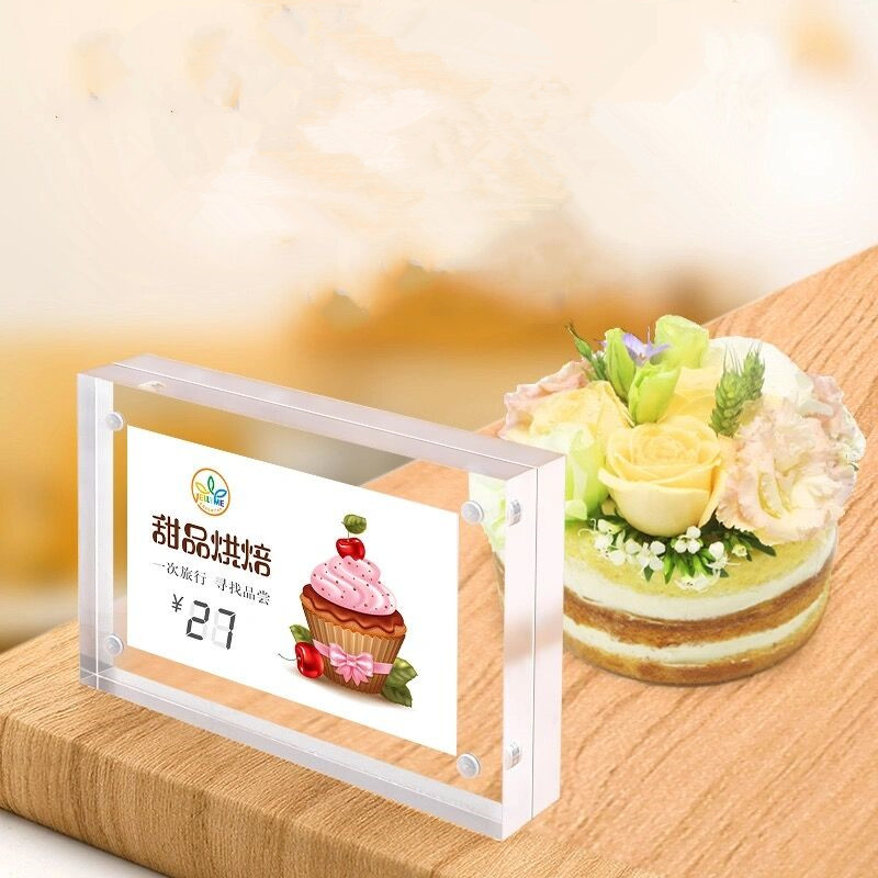 5 個 90 × 55 ミリメートル磁気アクリルサインホルダ - Photo Acrylic Block のレビューと価格