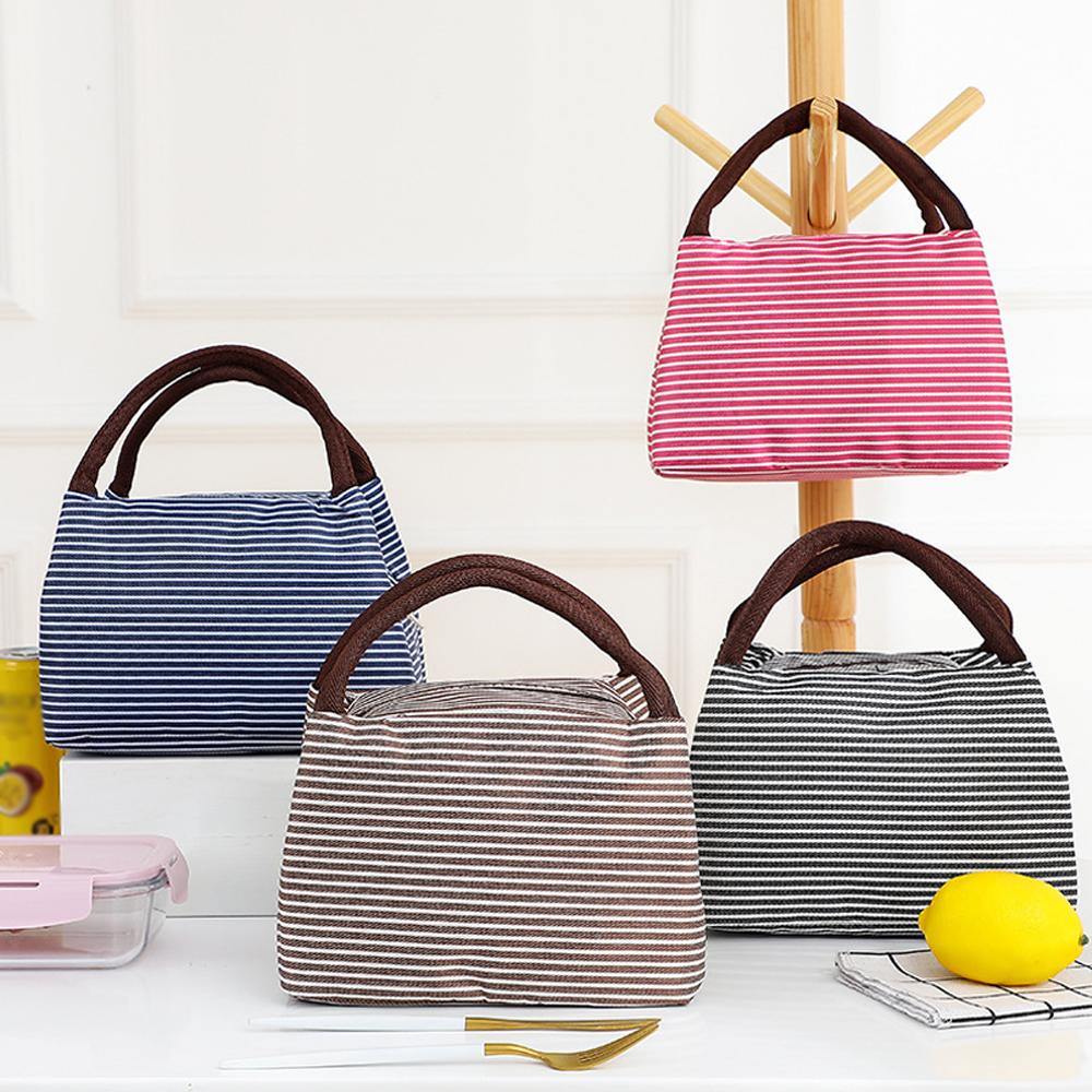 ストライプ柄の断熱ランチバッグ ポータブルサーマルクーラート - Tote Bag Sublimation のレビューと価格