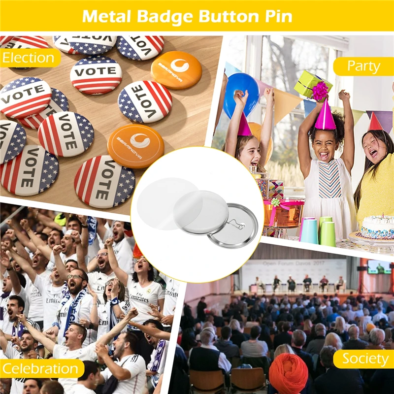 100 セットブランクバッジピンボタンメーカー部品用品 25 - Button Badge Blank のレビューと価格