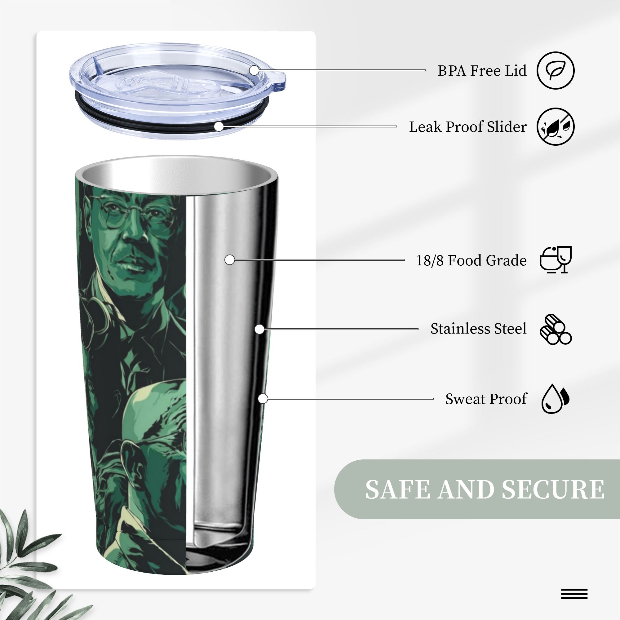 ブレイキング・バッド ウォルター・ホワイト 断熱タンブラー  - Tumbler 20Oz White のレビューと価格