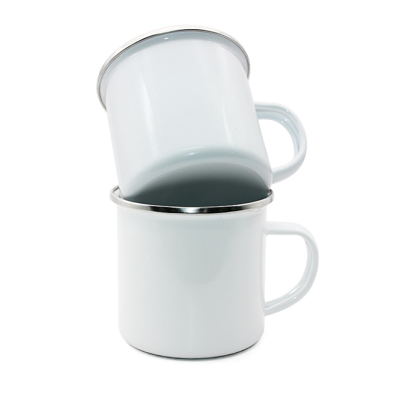 パーソナライズ昇華用ステンレス製エナメルマグカップ、シルバー - Sublimation Mug White のレビューと価格