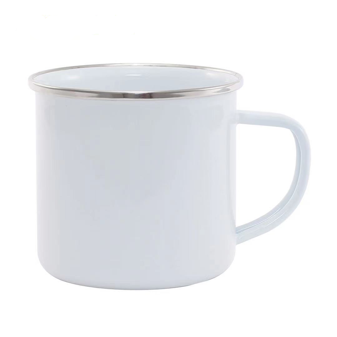 パーソナライズ昇華用ステンレス製エナメルマグカップ、シルバー - Sublimation Mug White のレビューと価格