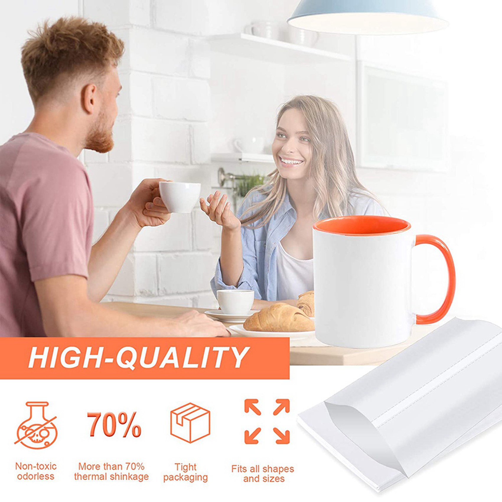 プレミアム8×12インチ昇華型シュリンク包装スリーブ、240 - Sublimation Mug White のレビューと価格