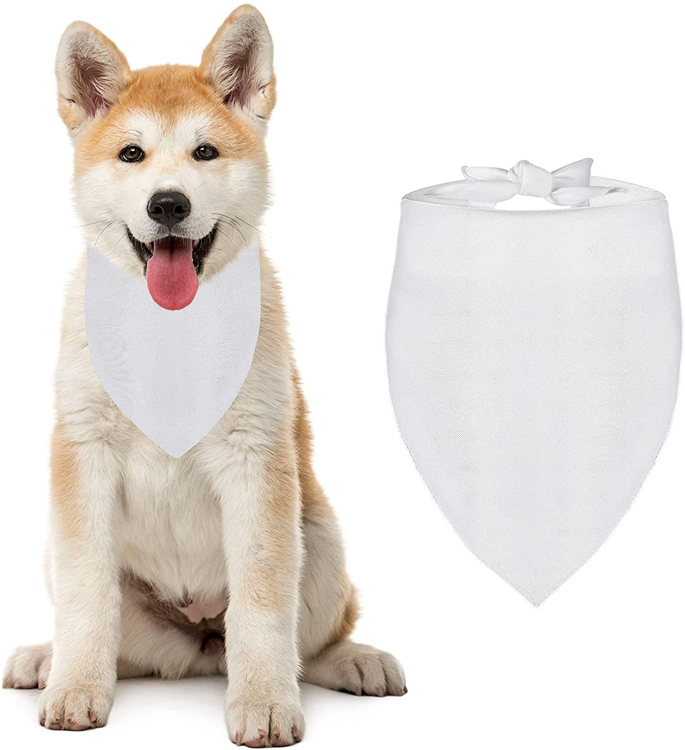 100枚入り昇華ブランクドッグバンダナ、無地ホワイトDIYペ - Bandana Blank White のレビューと価格