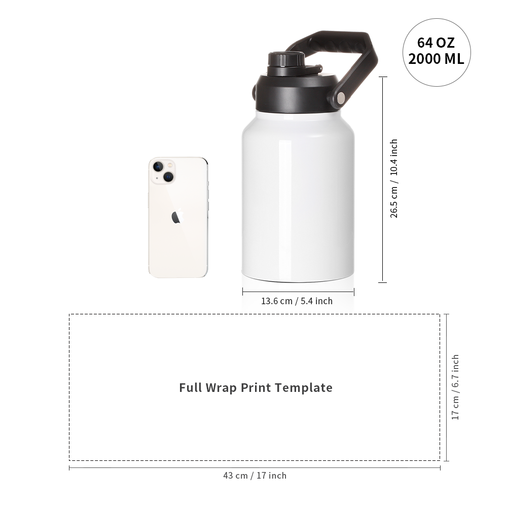 PYD Life USA 送料無料 64オンス 名入れギフト - Water Bottle Blank のレビューと価格