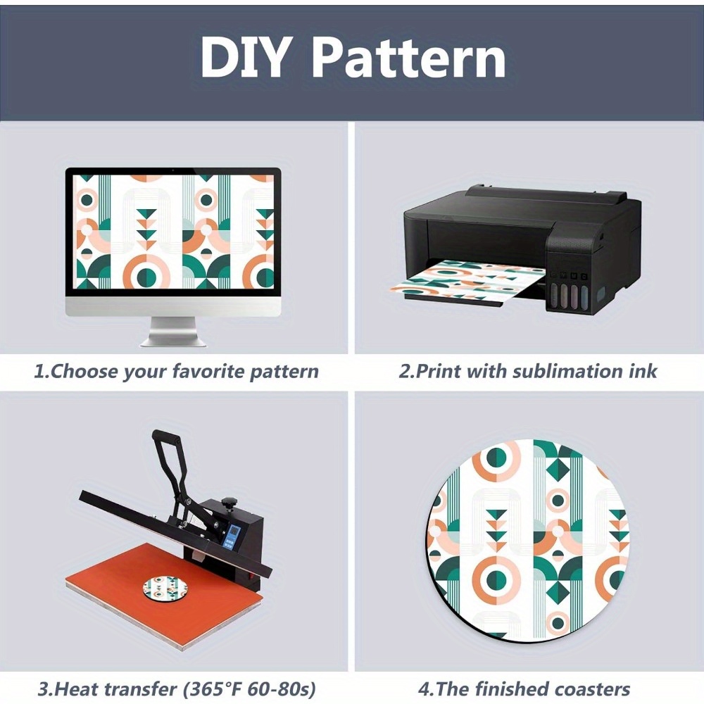 コースター 20/60 個、昇華印刷用の空白の耐熱ドリンクマ - Coaster Sublimation Blank のレビューと価格