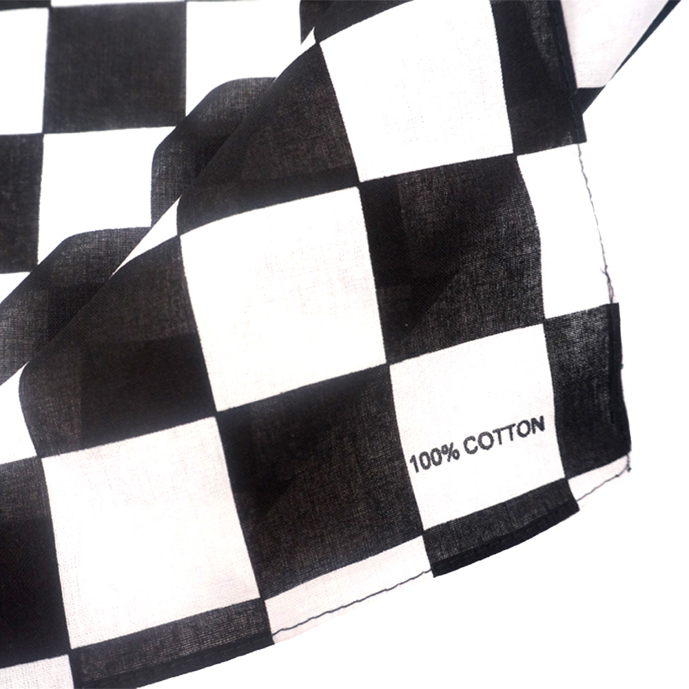 バンダナ チェックフラッグ オートレース コットンバンダナ  - Bandana Blank White のレビューと価格