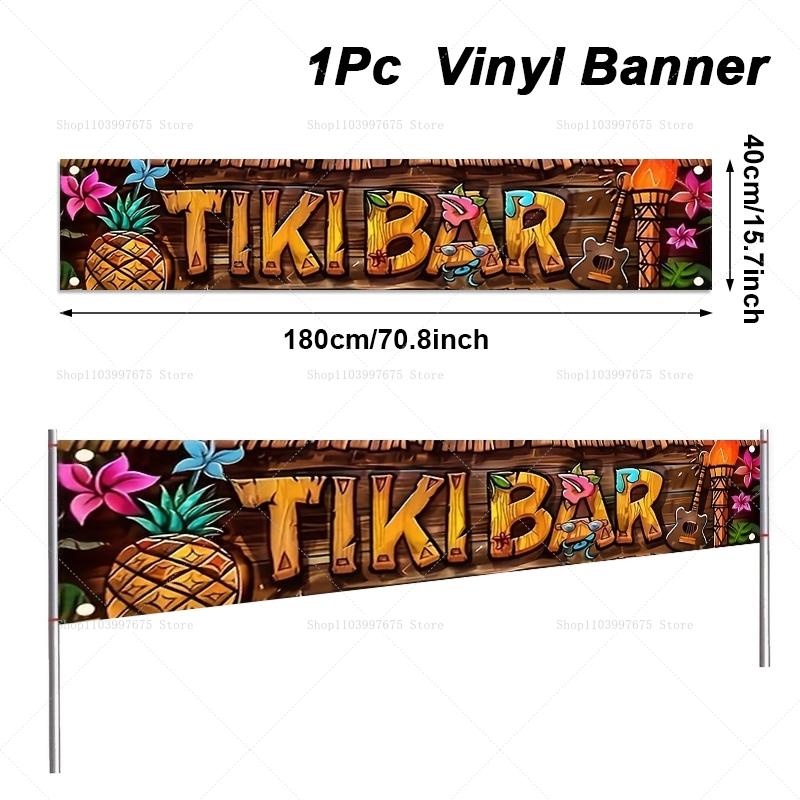 ティキバーバナー トロピカルハワイアンビーチテーマ パーティ - Yard Sign Blank のレビューと価格