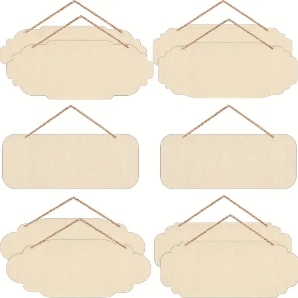空白の長方形楕円形の吊り下げ木製バナー、ロープ付き、絵画、書 - Yard Sign Blank のレビューと価格