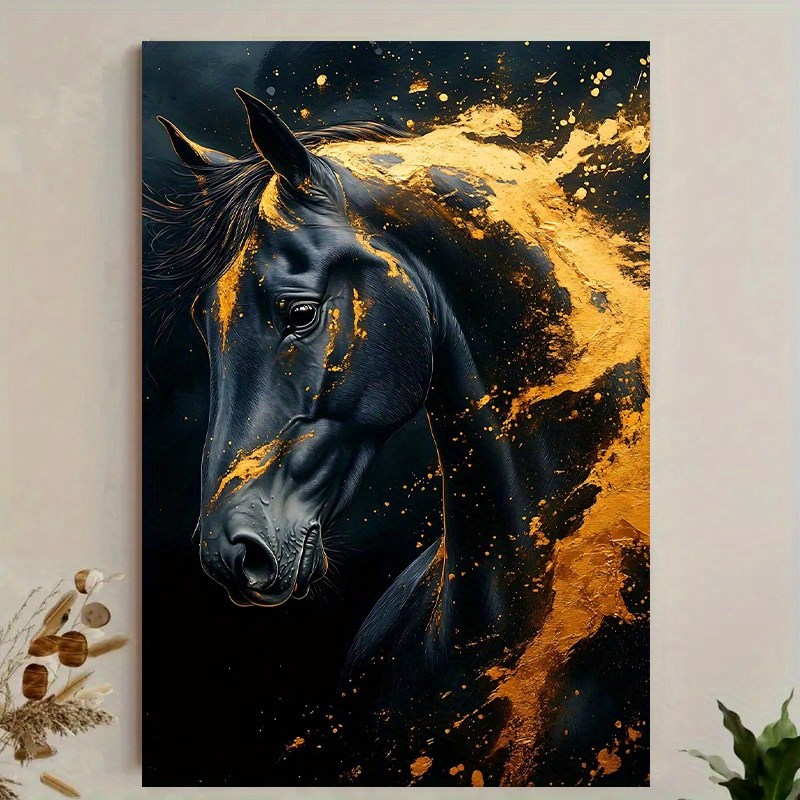 1ピース エレガントな黒い馬のキャンバスウォールアート ゴー - Canvas Wrap Ready のレビューと価格