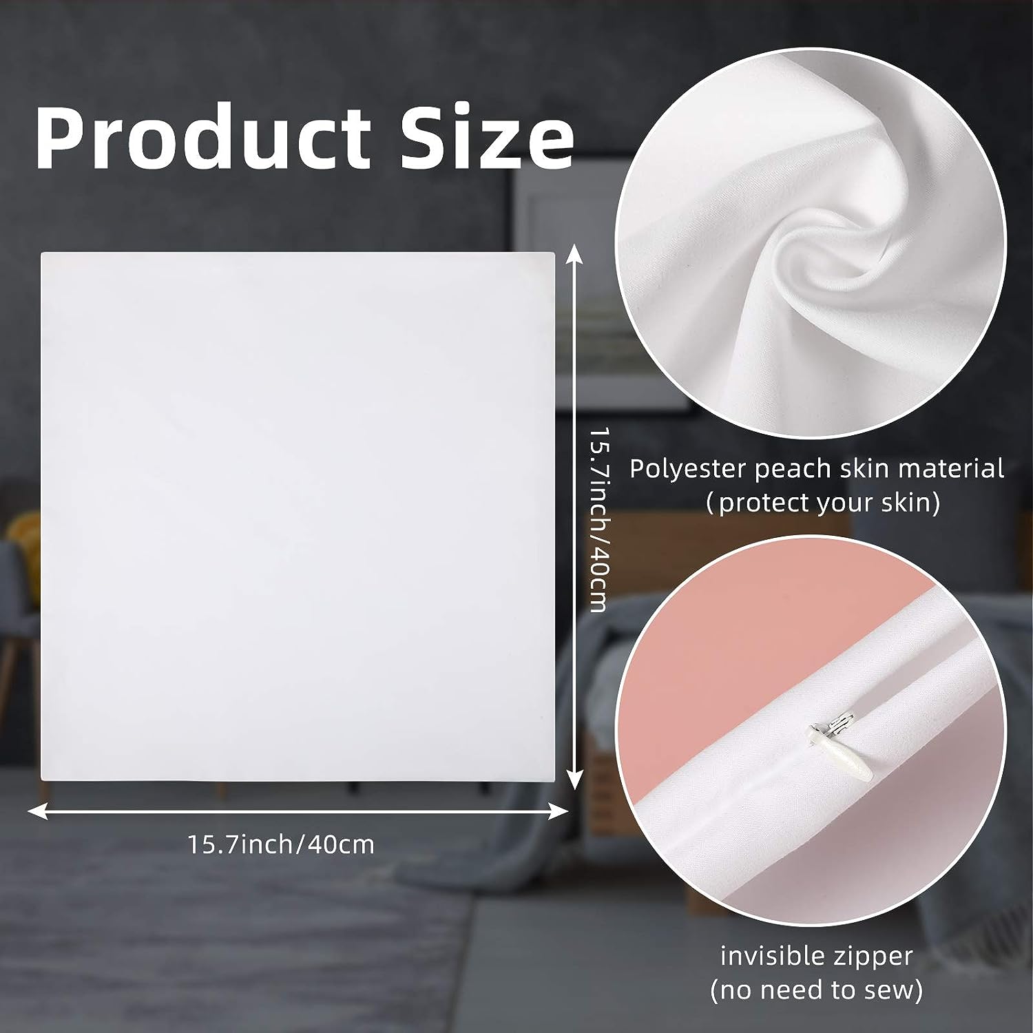 熱伝達クッションカバー、目に見えないジッパー付き、枕カバー、 - Pillow Cover Sublimation のレビューと価格