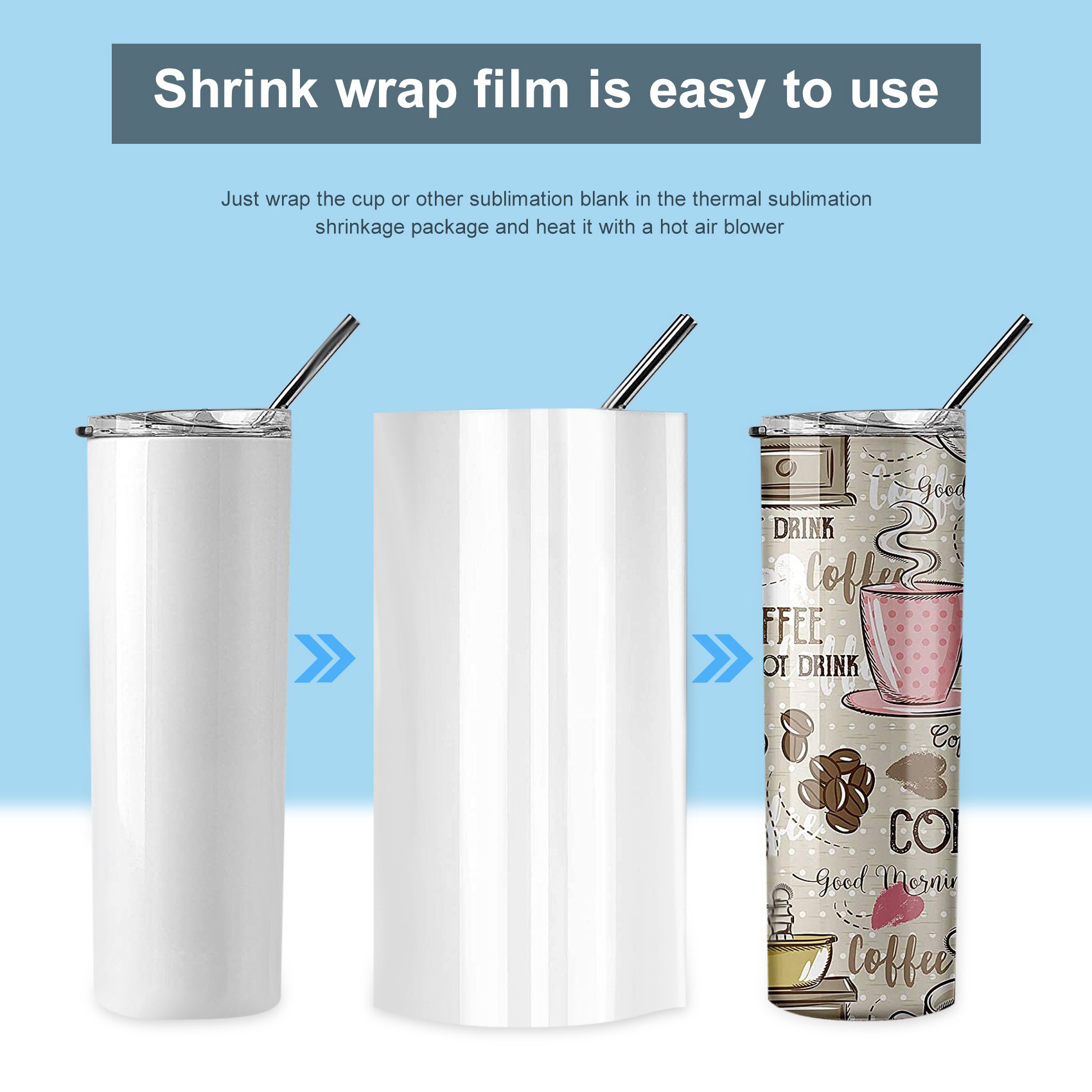 ABHI-30個入り昇華型シュリンクフィルム、3サイズの熱転 - Sublimation Mug White のレビューと価格