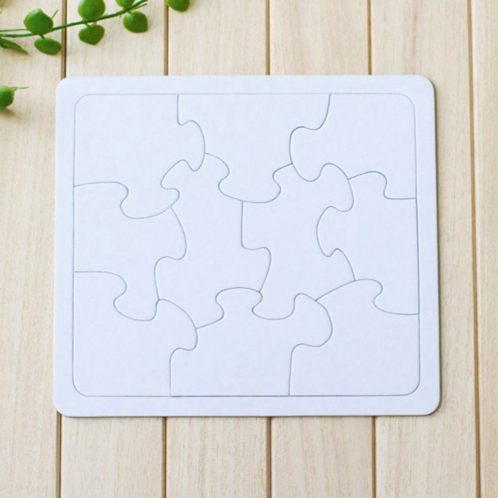 4 個のカラーリングブランクパズルセット子供用 DIY 紙ジ - Puzzle Blank White のレビューと価格